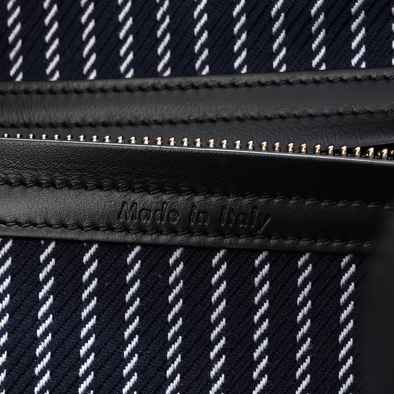 Celine Cotton Canvas Striped Medium Phantom Luggage Navy White 6 of 10