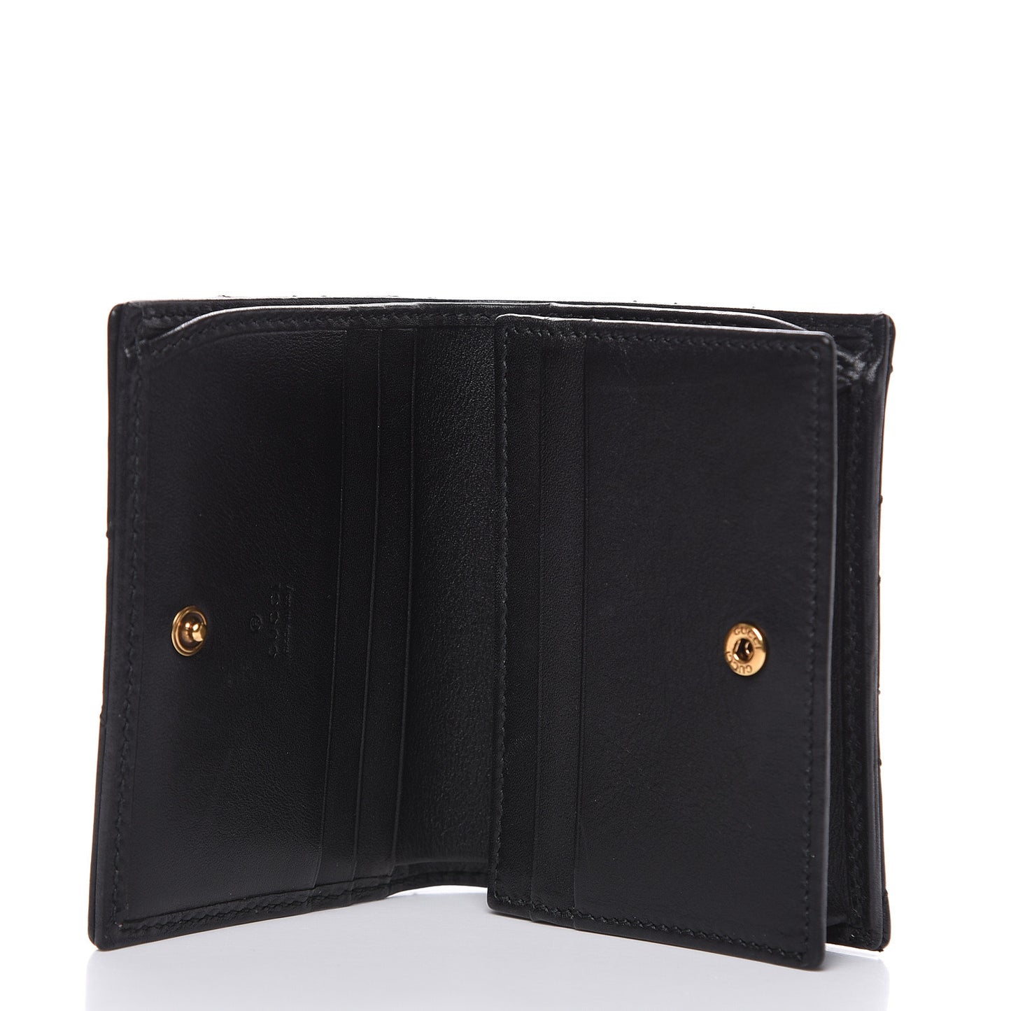 Calfskin Matelasse GG Marmont Card Case Wallet Black