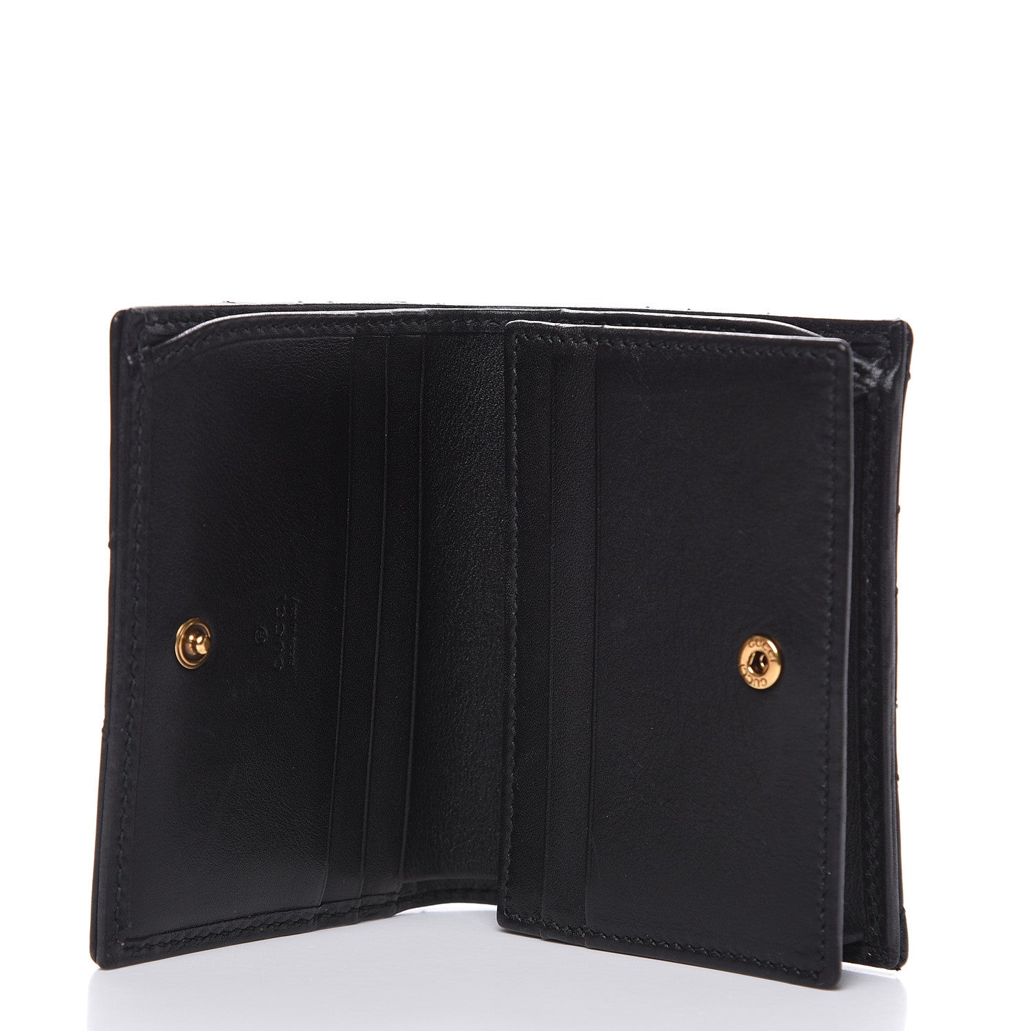 Gucci Calfskin Matelasse GG Marmont Card Case Wallet Black 5 of 8