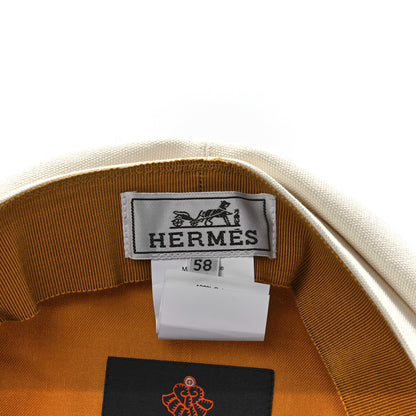 Hermes Cotton Womens Vauban Cap 58 Ecru 8 of 9