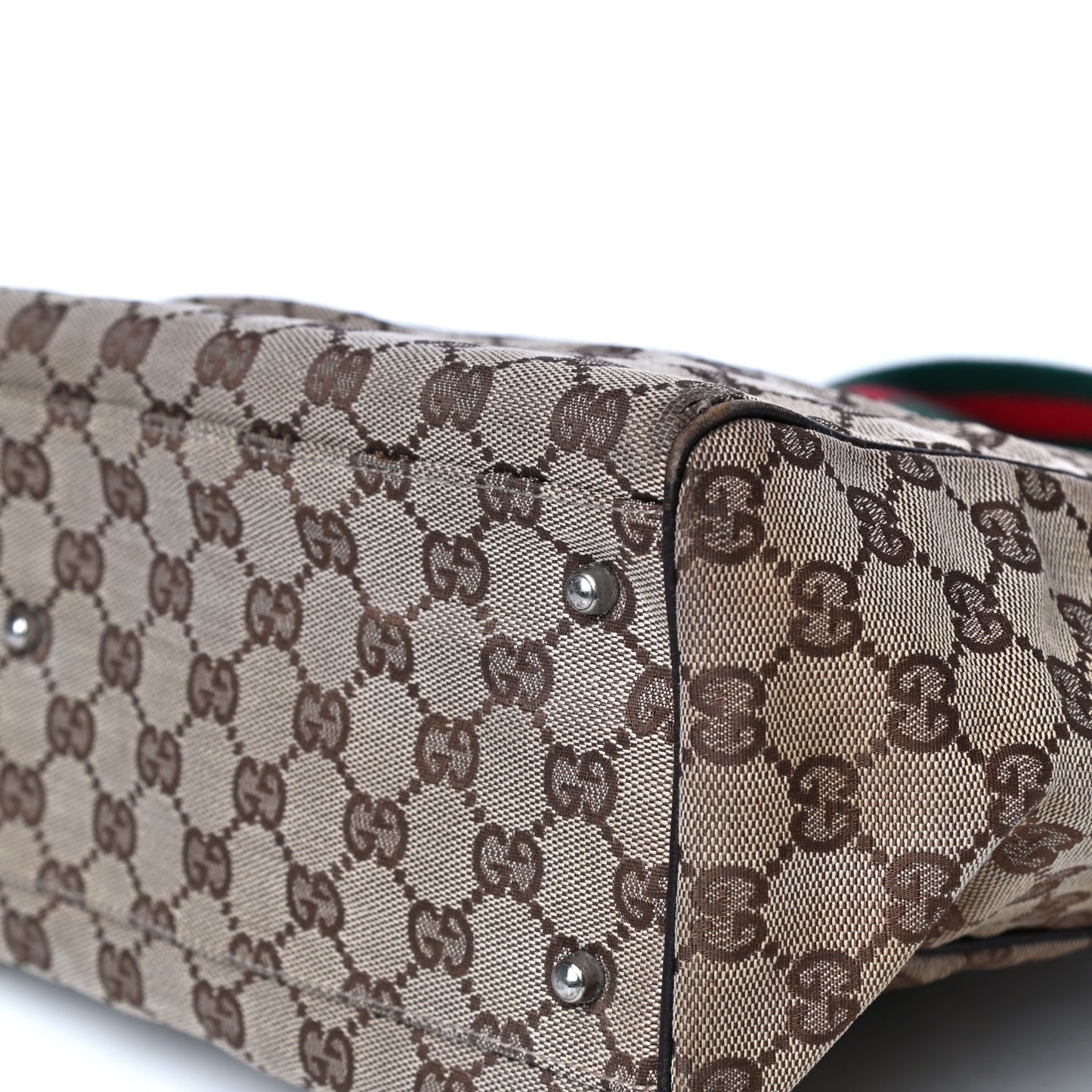 GG Monogram Web Pop Tote Dark Brown