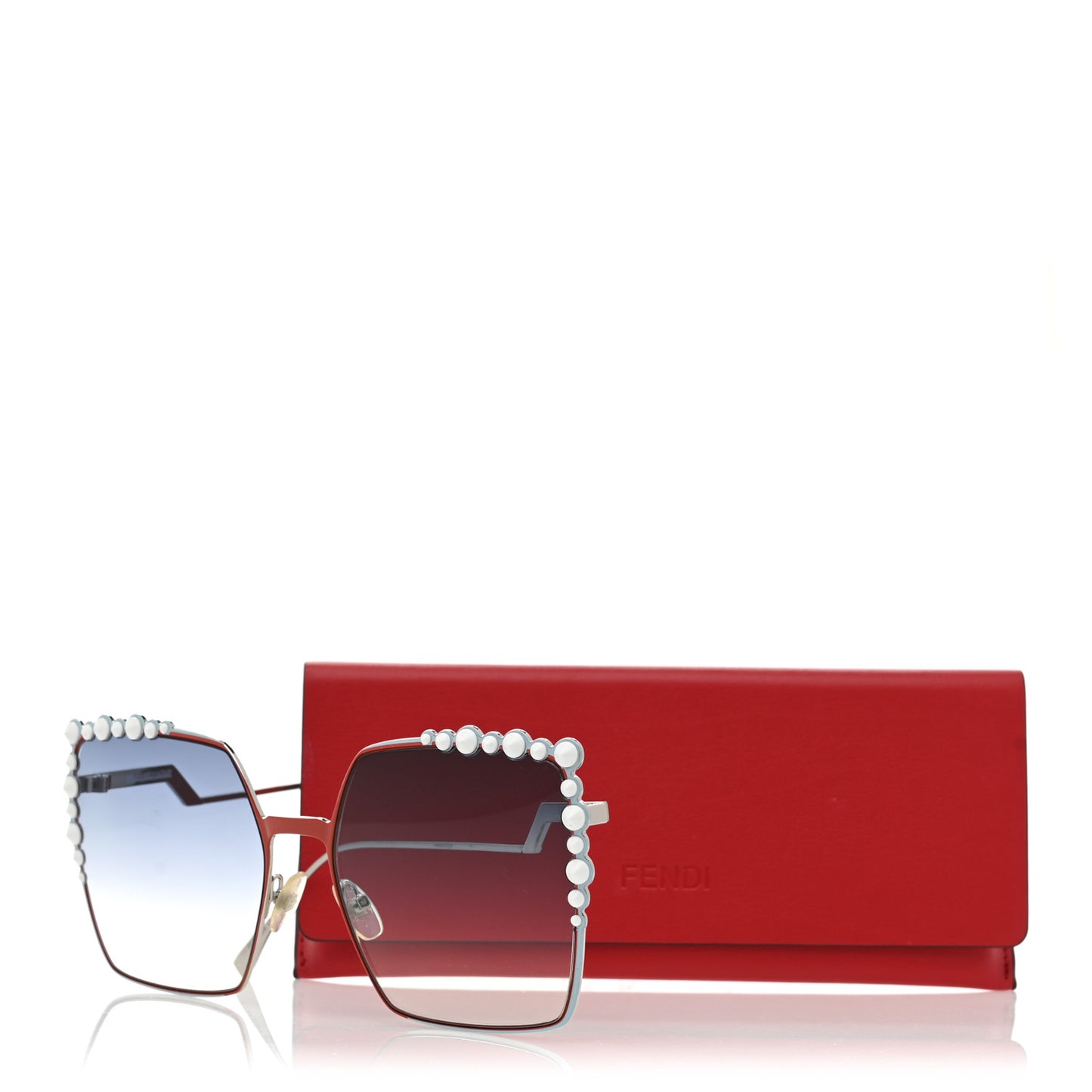 Metal Dots Square Sunglasses FF 0259/S Red