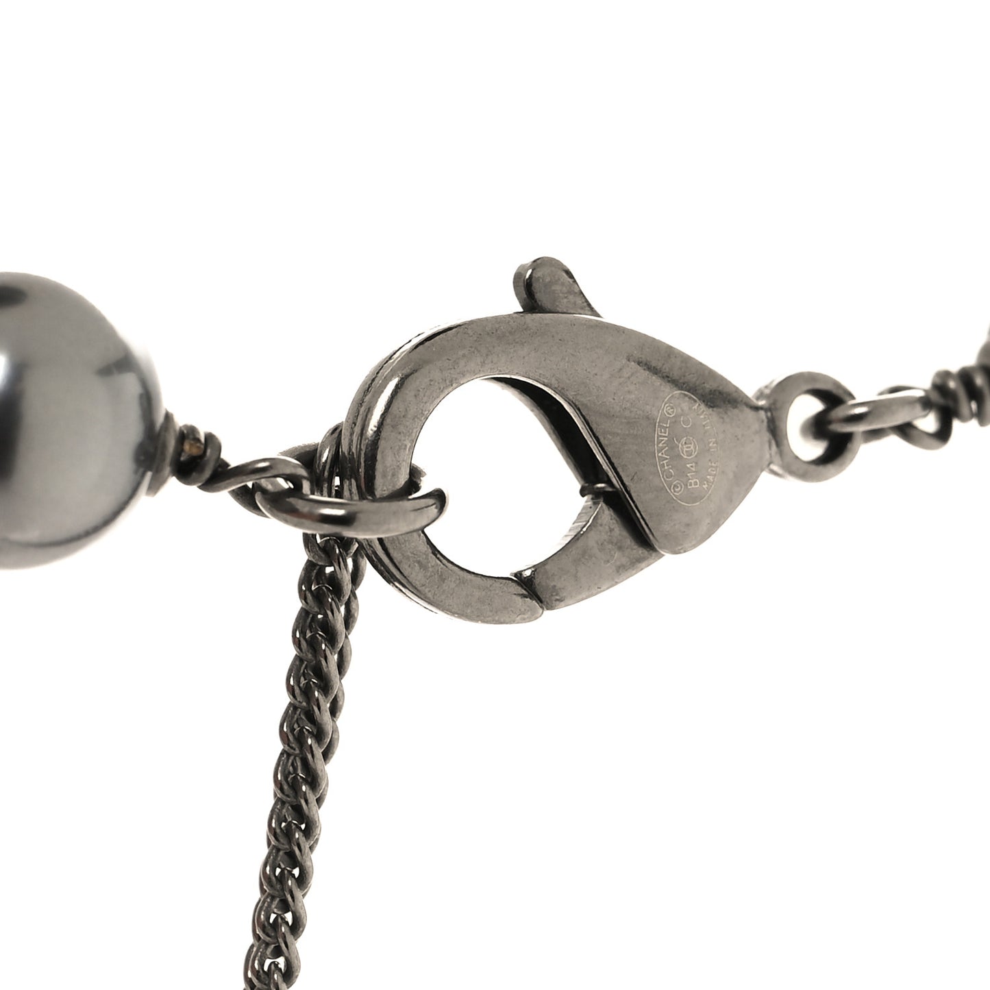 Ruthenium Pearl Crystal CC Choker Necklace Black