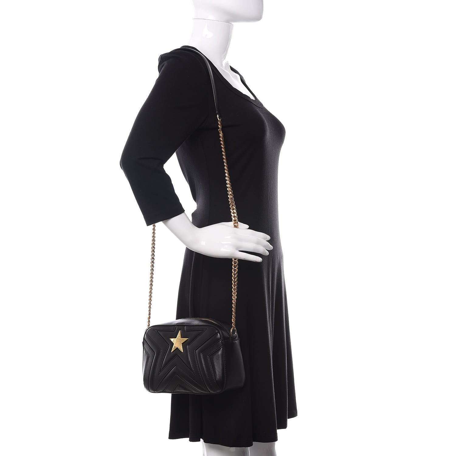 Stella McCartney Eco Alter Nappa Star Patch Shoulder Bag Black 2 of 10