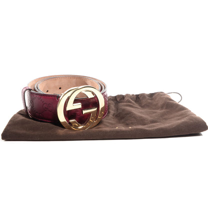 Gucci Guccissima Signature Interlocking G 40mm Belt 90 36 Scarlatto 5 of 5
