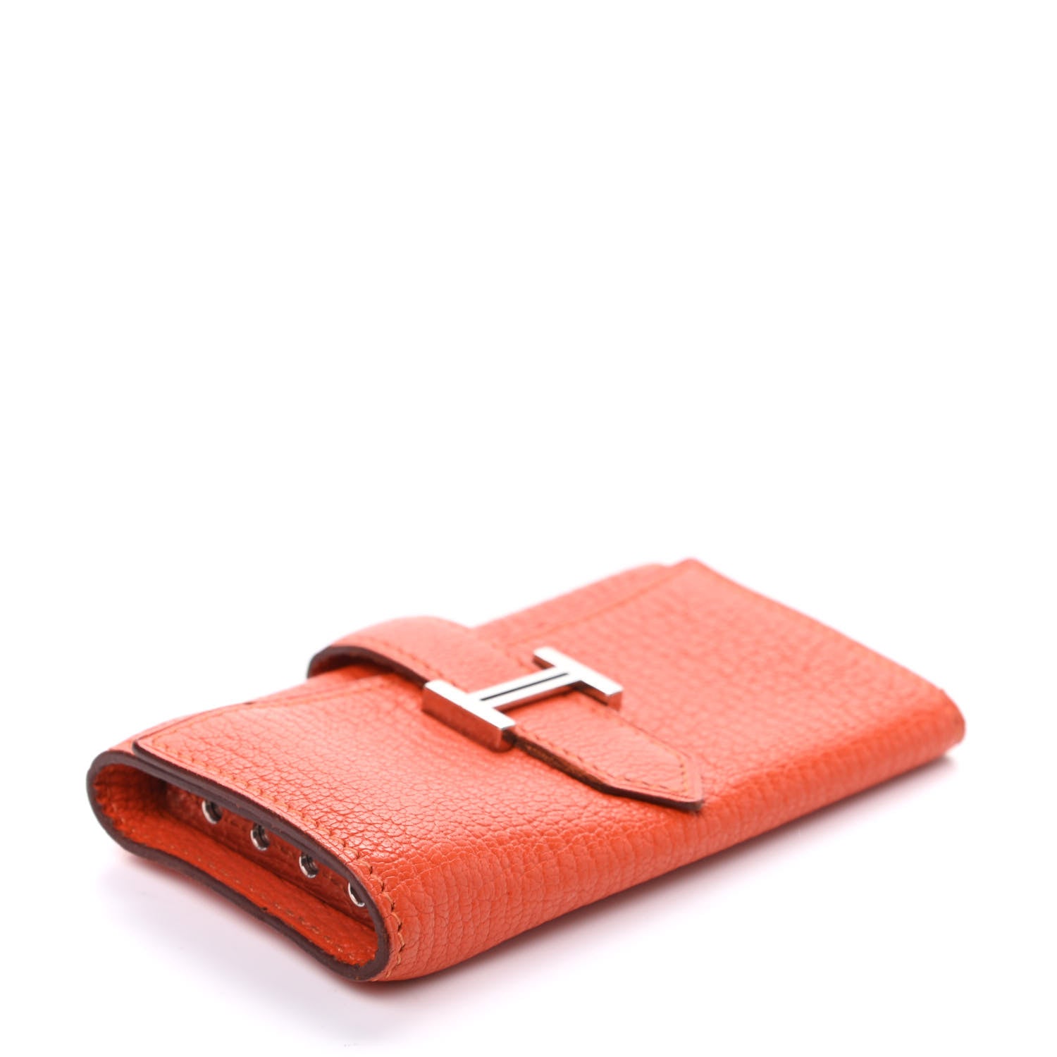 Hermes Chevre Mysore Bearn Multicles 4 Key Holder Orange 4 of 8