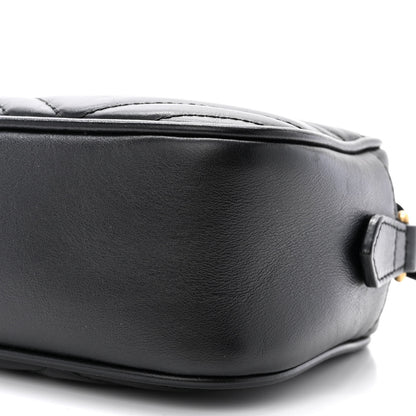 Gucci Calfskin Matelasse Small GG Marmont Chain Shoulder Bag Black 10 of 13