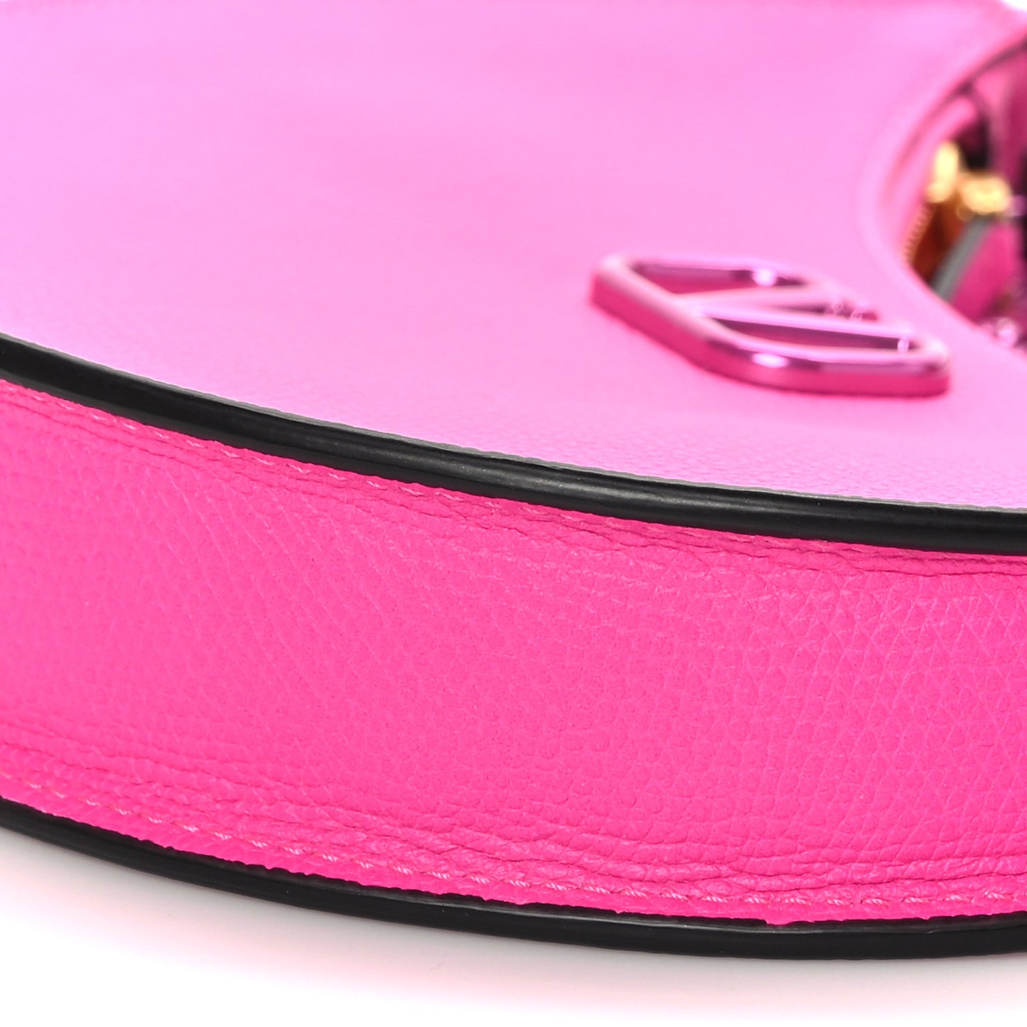 Grainy Calfskin Mini Vlogo Hobo Bag Pink PP