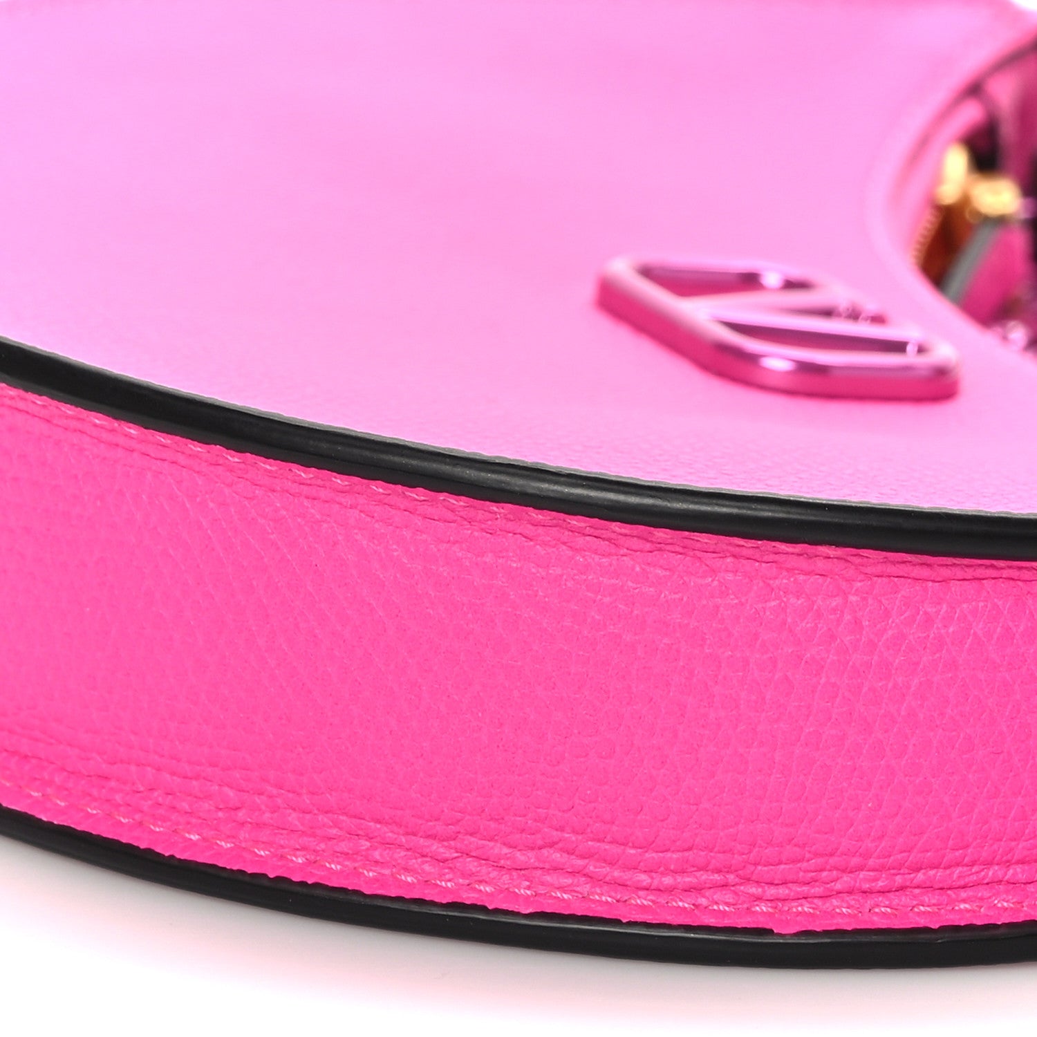 Valentino Garavani Grainy Calfskin Mini Vlogo Hobo Bag Pink PP 7 of 8