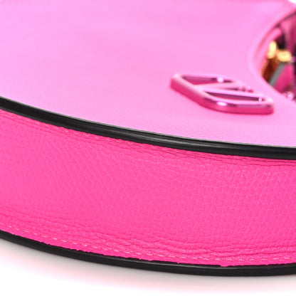 Valentino Garavani Grainy Calfskin Mini Vlogo Hobo Bag Pink PP 7 of 8