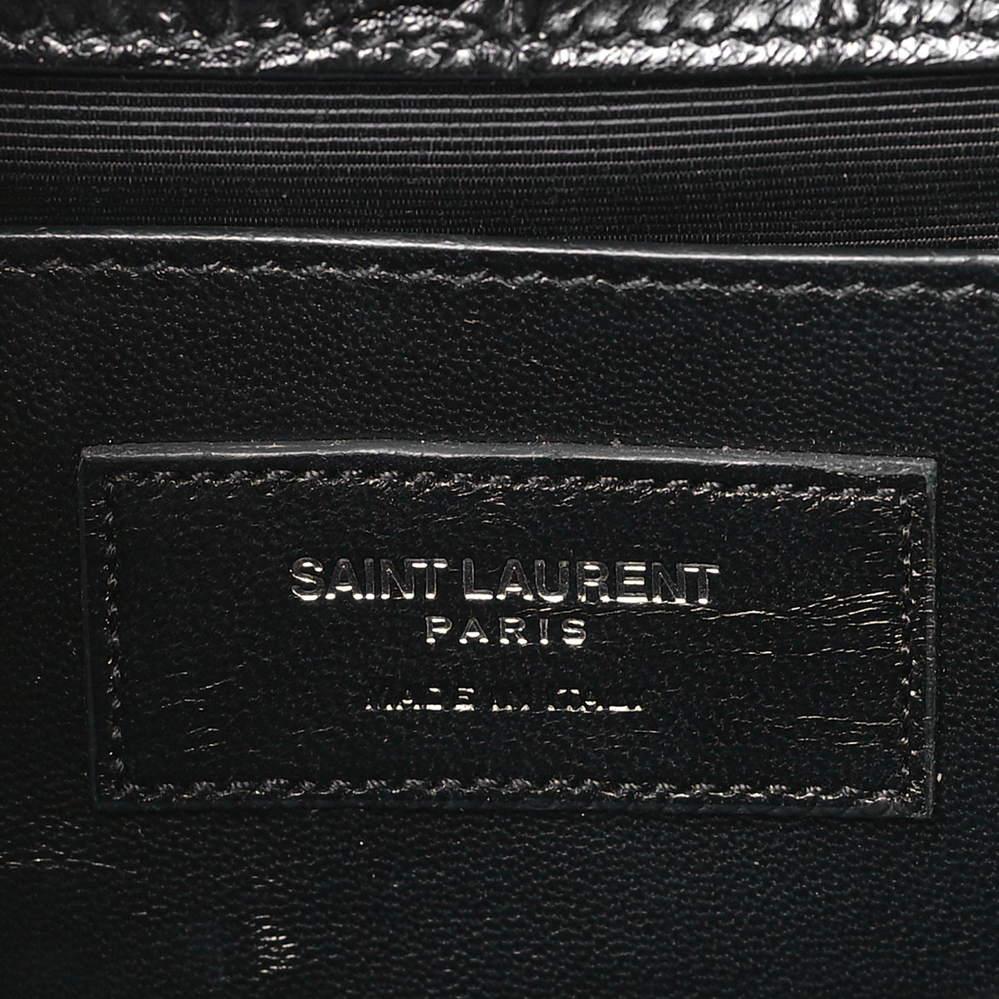 Calfskin Crocodile Embossed Classic Kate Monogram Clutch Black