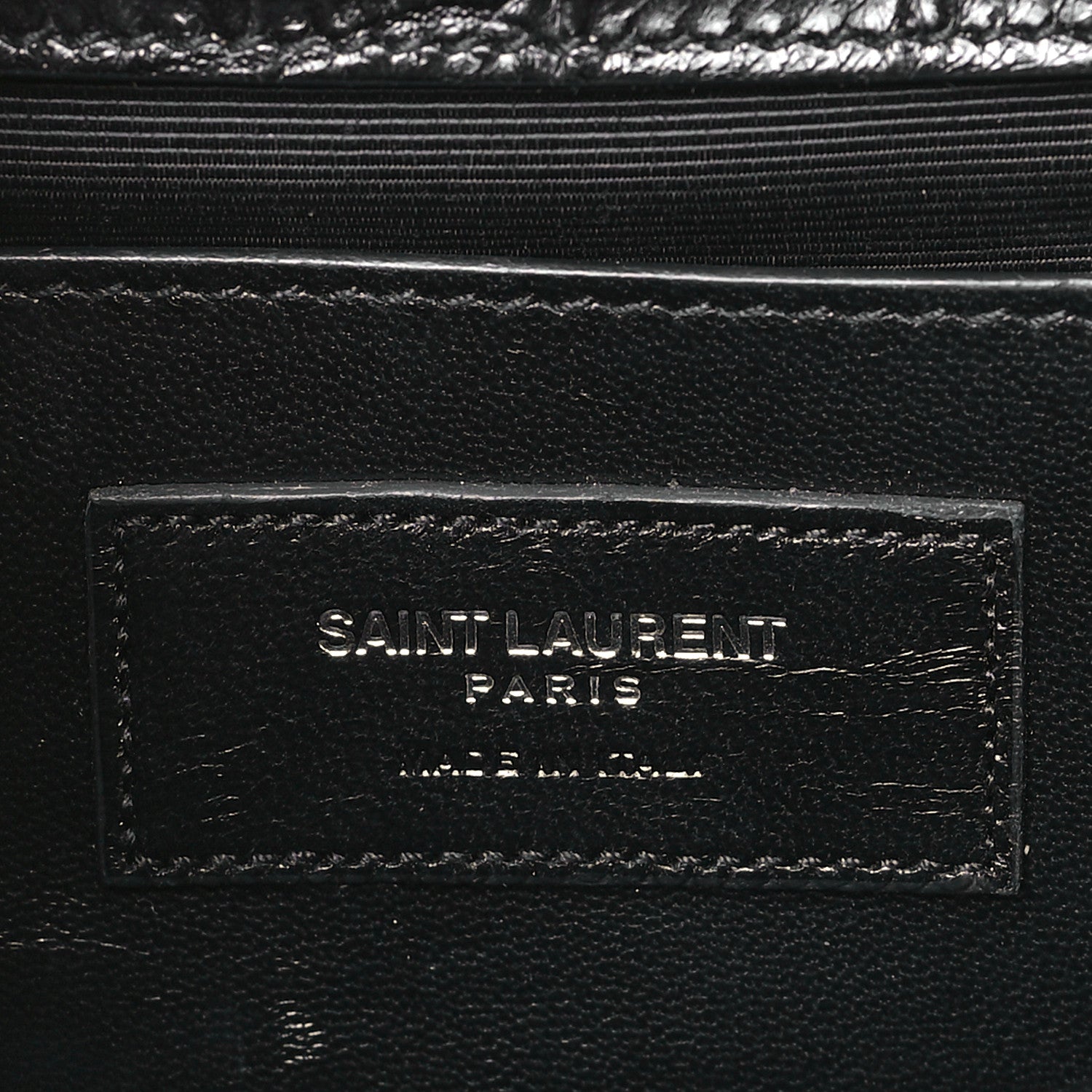 Saint Laurent Calfskin Crocodile Embossed Classic Kate Monogram Clutch Black 6 of 9