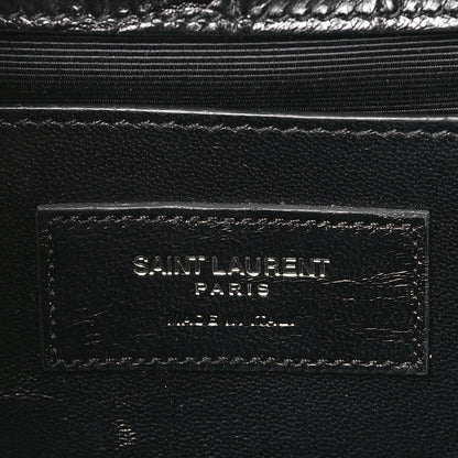 Saint Laurent Calfskin Crocodile Embossed Classic Kate Monogram Clutch Black 6 of 9