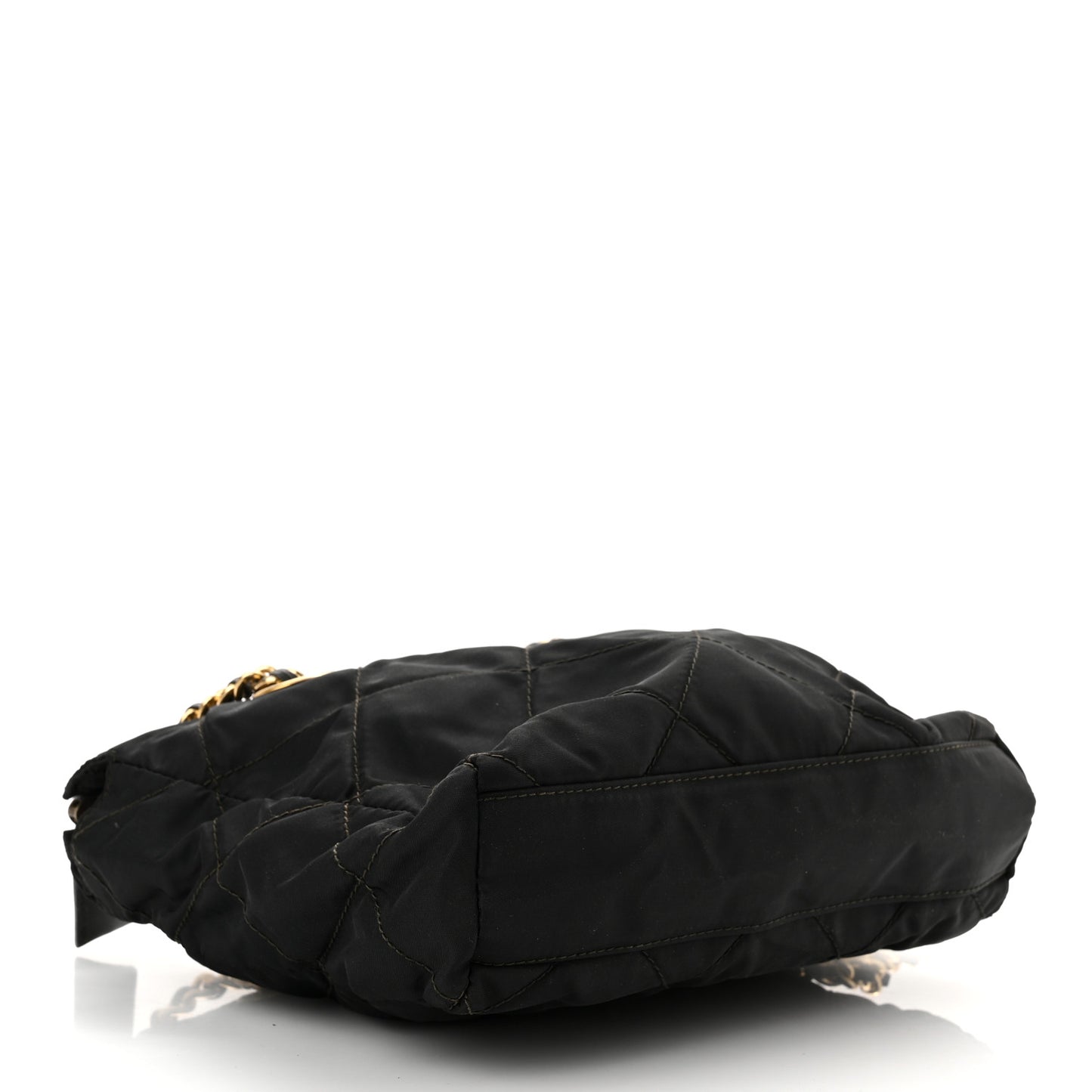 Nylon Tessuto Impuntu Quilted Shoulder Bag Black