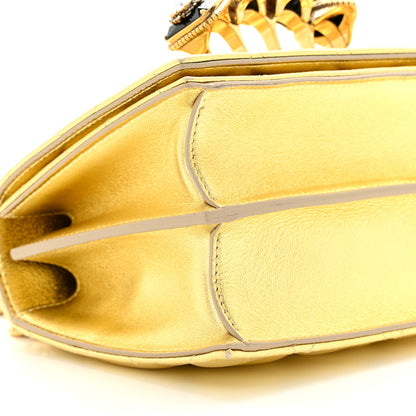 Alexander McQueen Metallic Calfskin Quilted Knuckle Shoulder Bag Gold 8 of 20