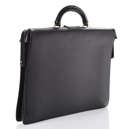 Louis Vuitton Epi Serviette Fermoir Briefcase Black 3 of 12