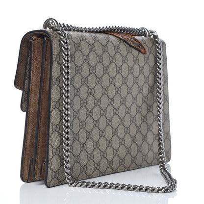 Gucci GG Supreme Monogram Bee Embroidered Medium Dionysus Shoulder Bag Taupe 3 of 7