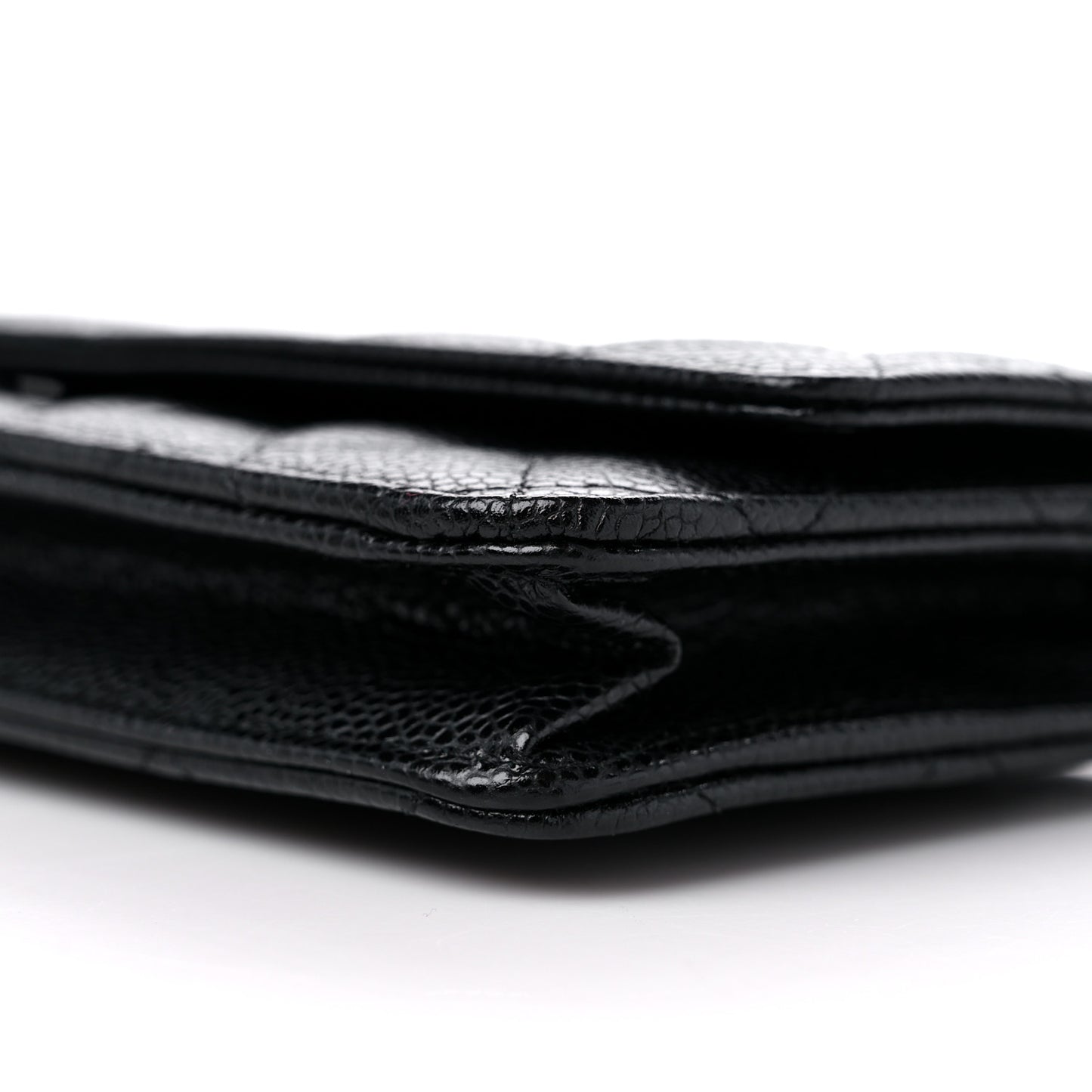 Caviar Quilted Wallet on Chain WOC Black