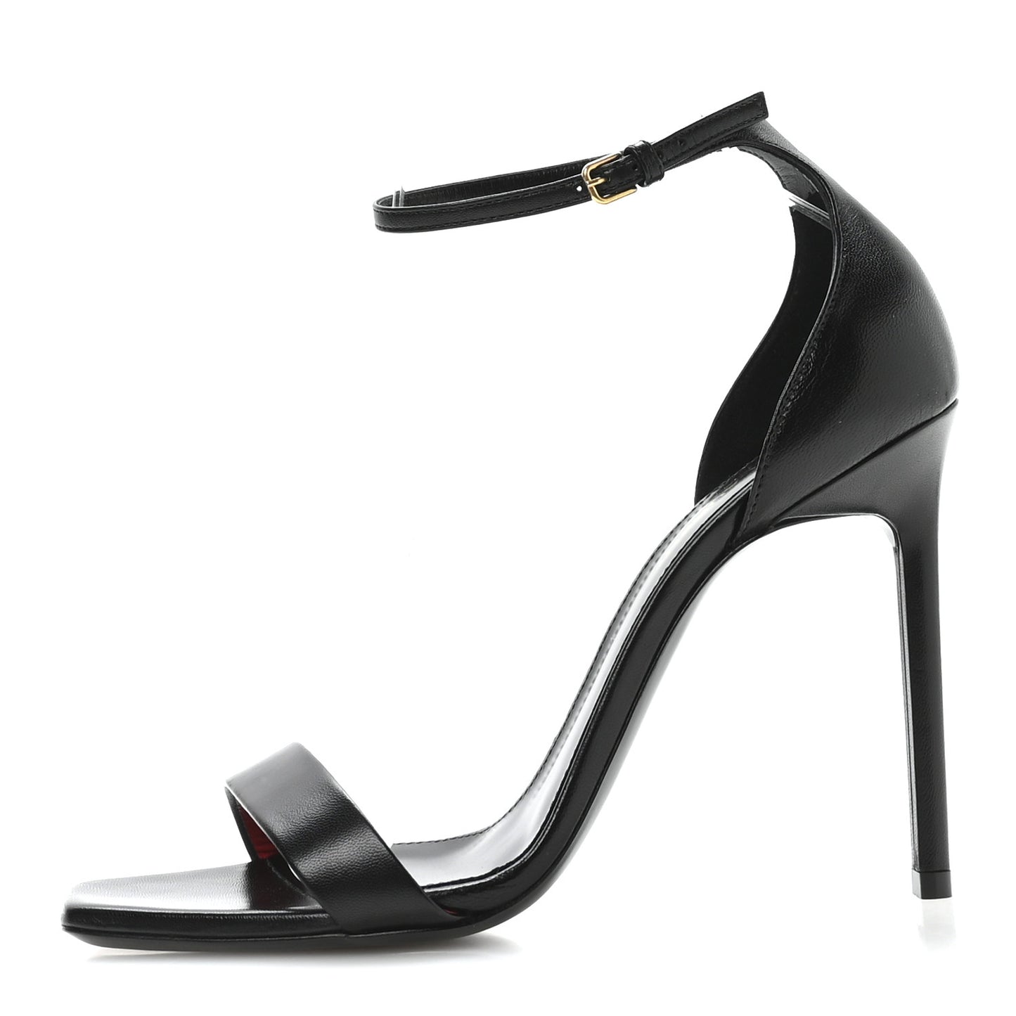 Calfskin Tripon Amber 105 Ankle Strap Sandals 39 Black