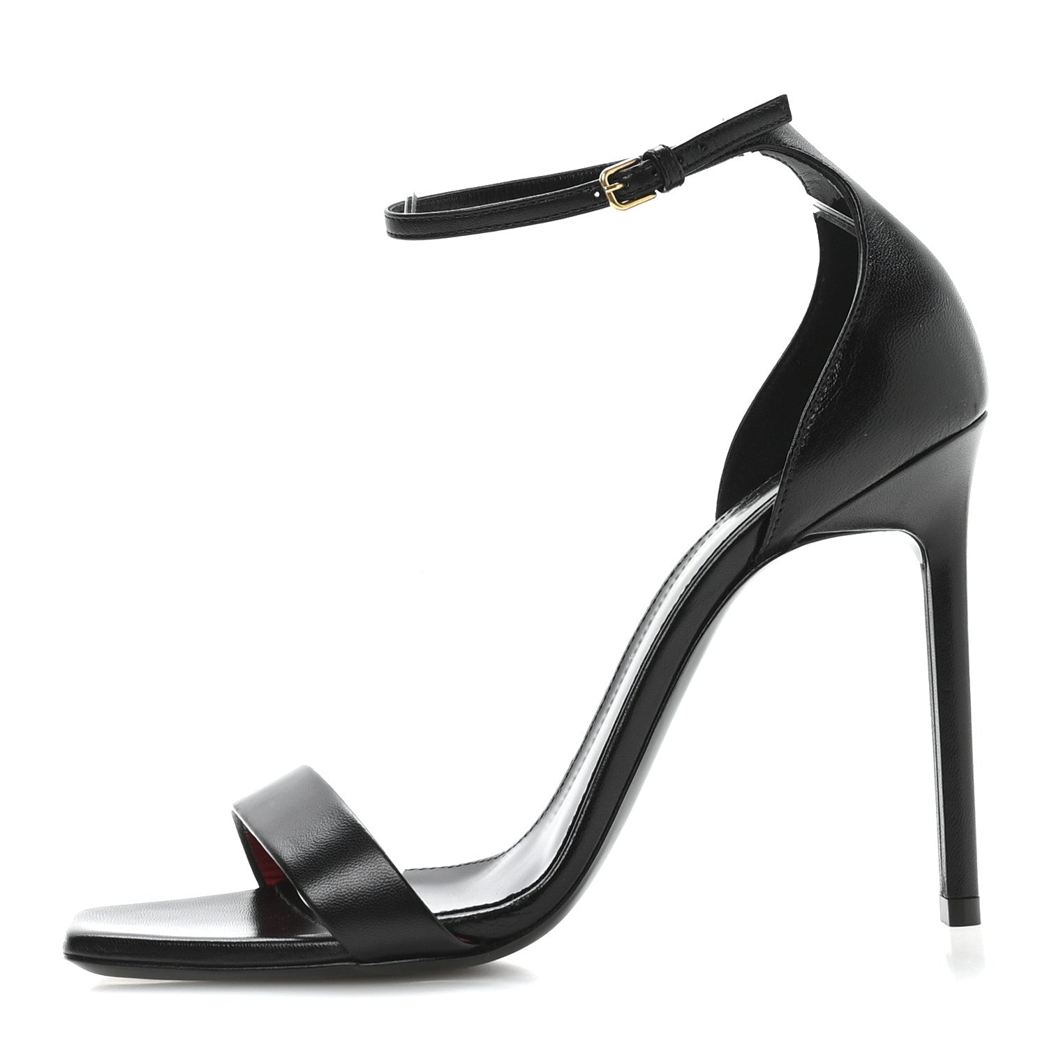 Saint Laurent Calfskin Tripon Amber 105 Ankle Strap Sandals 39 Black 1 of 8