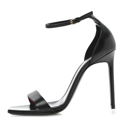 Saint Laurent Calfskin Tripon Amber 105 Ankle Strap Sandals 39 Black 1 of 8