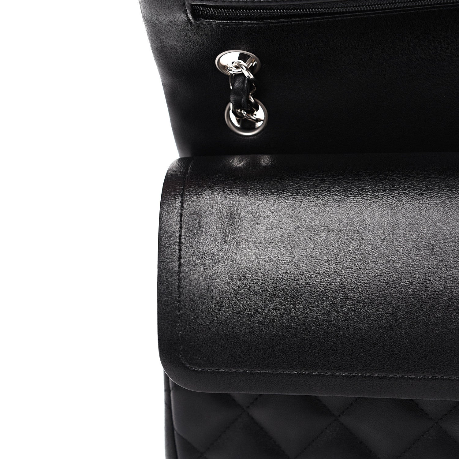 Chanel Lambskin Quilted Jumbo Double Flap Black 9 of 14