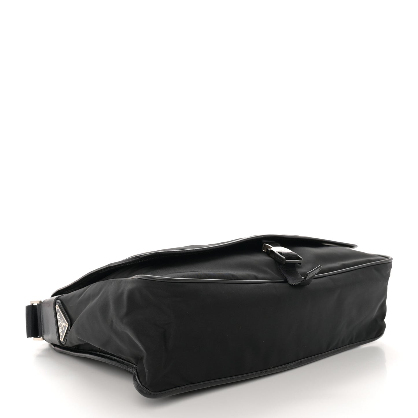 Tessuto Nylon Saffiano Logo Messenger Bag Black