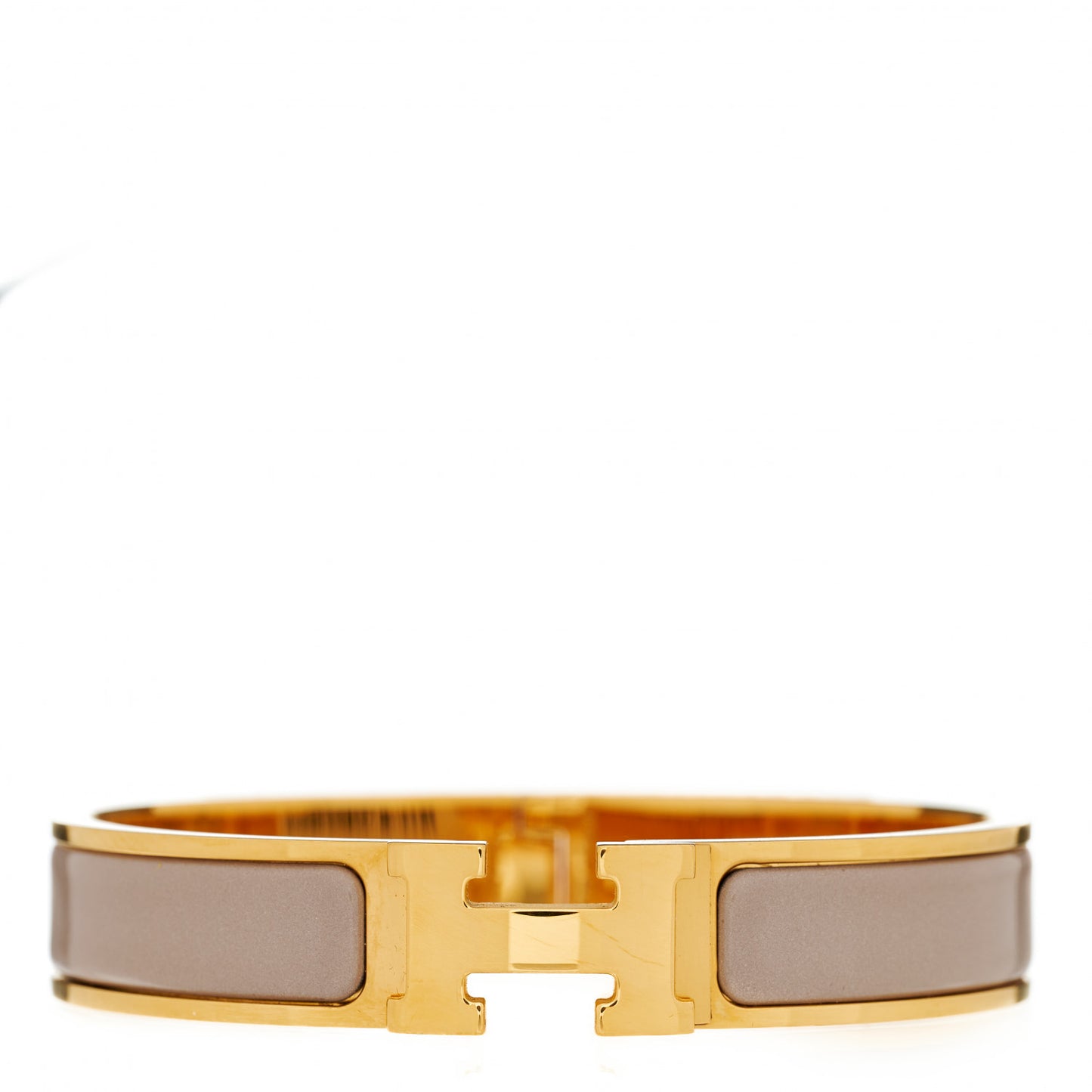 Enamel Narrow Clic Clac H Bracelet GM Marron Glace