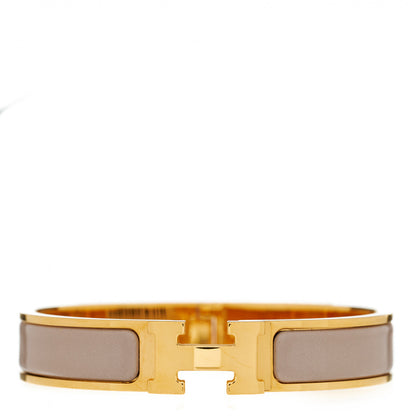 Hermes Enamel Narrow Clic Clac H Bracelet GM Marron Glace 1 of 5
