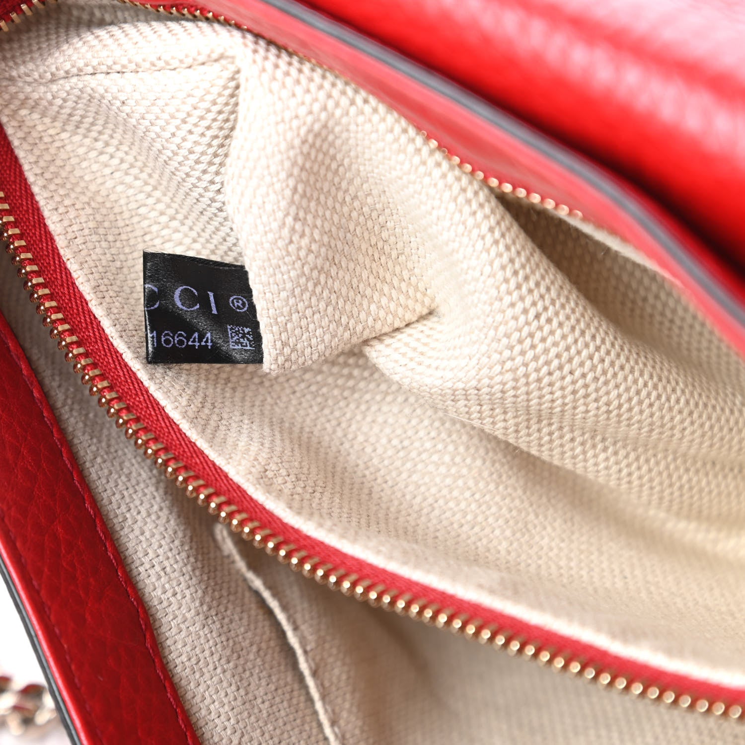 Gucci Pebbled Calfskin Medium Soho Flap Crossbody Tabasco Red 10 of 12