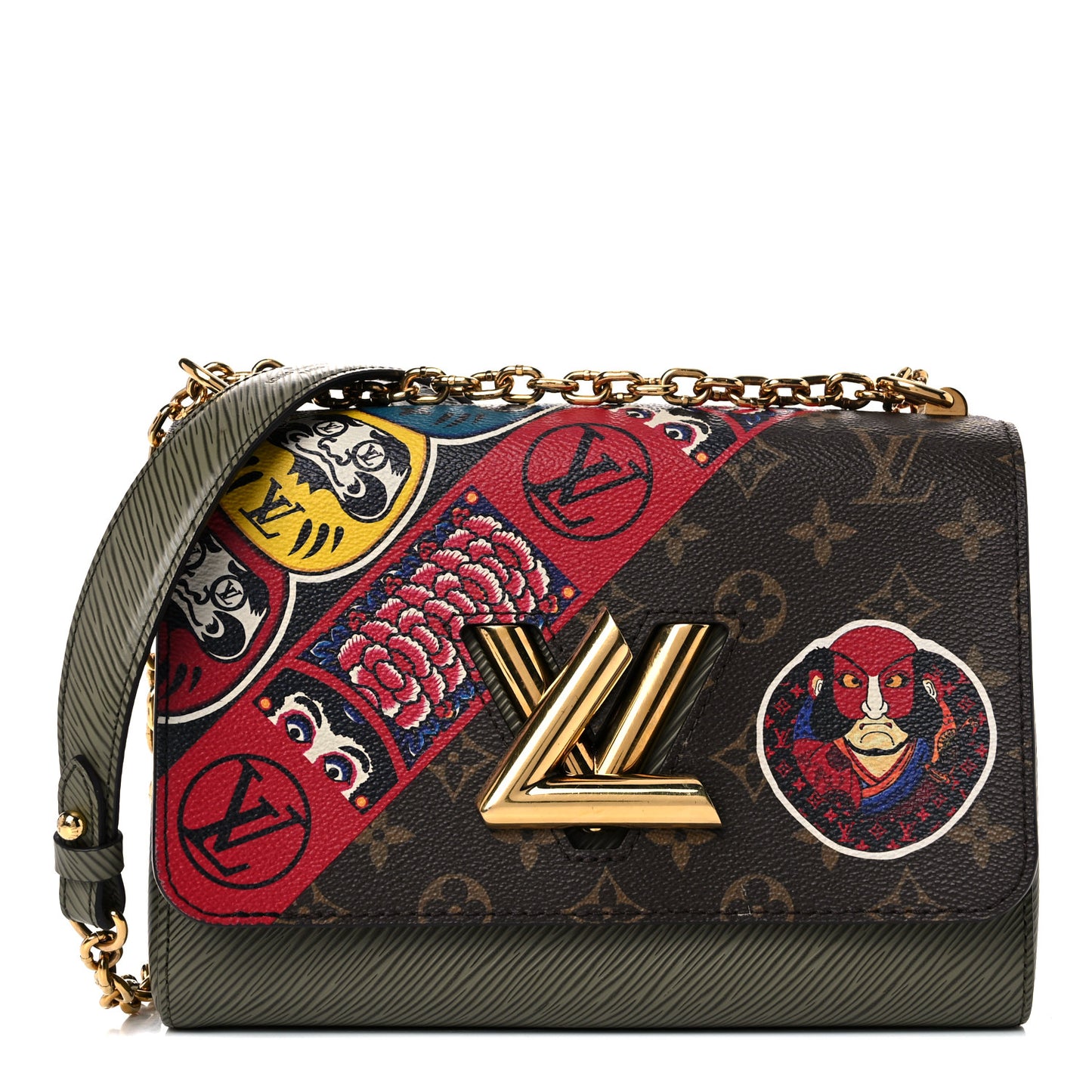 Epi Monogram Kabuki Twist Shoulder Bag MM Green