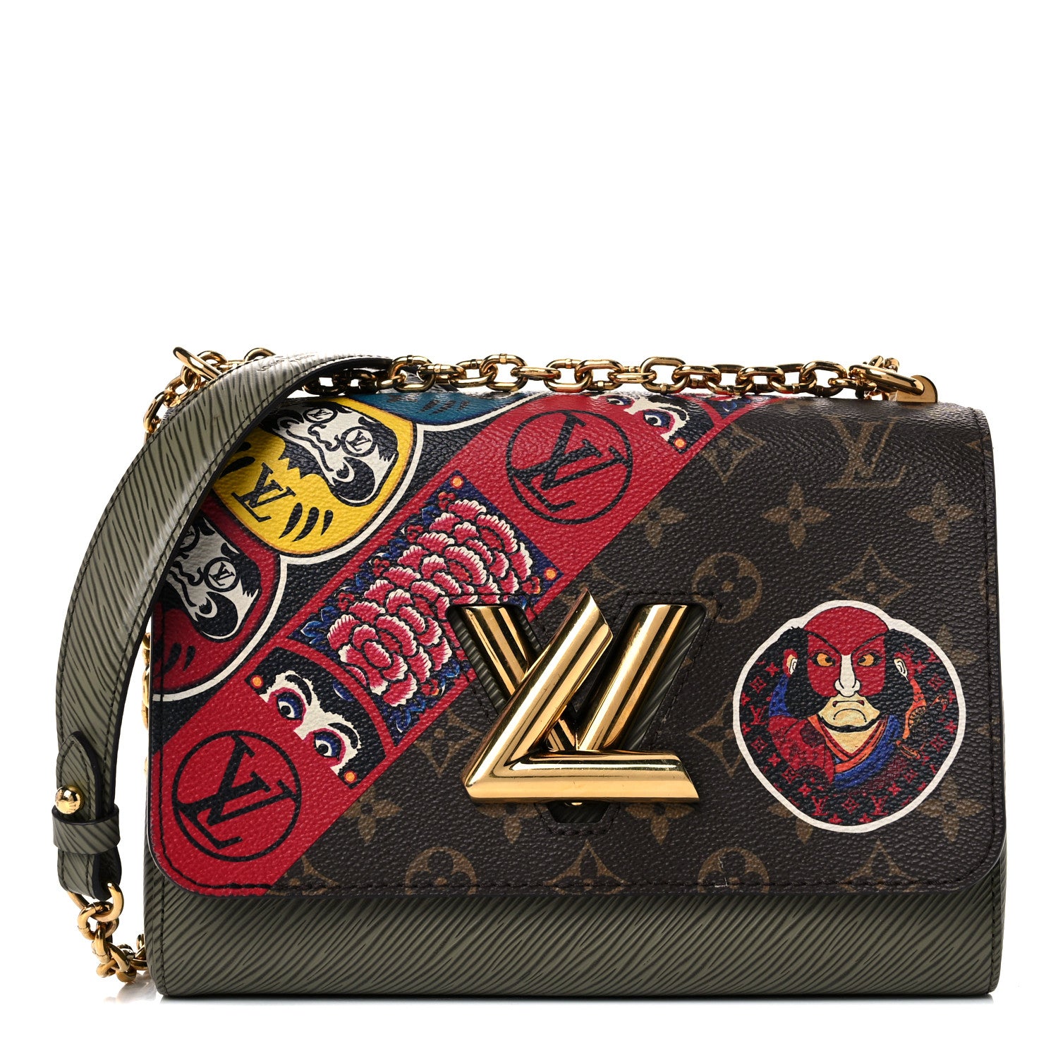Louis Vuitton Epi Monogram Kabuki Twist Shoulder Bag MM Green 1 of 10