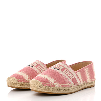 Christian Dior Cotton D-Stripes Embroidered Granville 15mm Espadrilles 39.5 Deep Nude 3 of 9