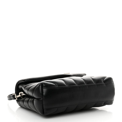 Saint Laurent Calfskin Y Quilted Monogram Toy Loulou Crossbody Bag Black 4 of 10
