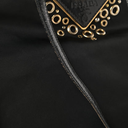Prada Nylon Vela Grommet Tote Black 13 of 16