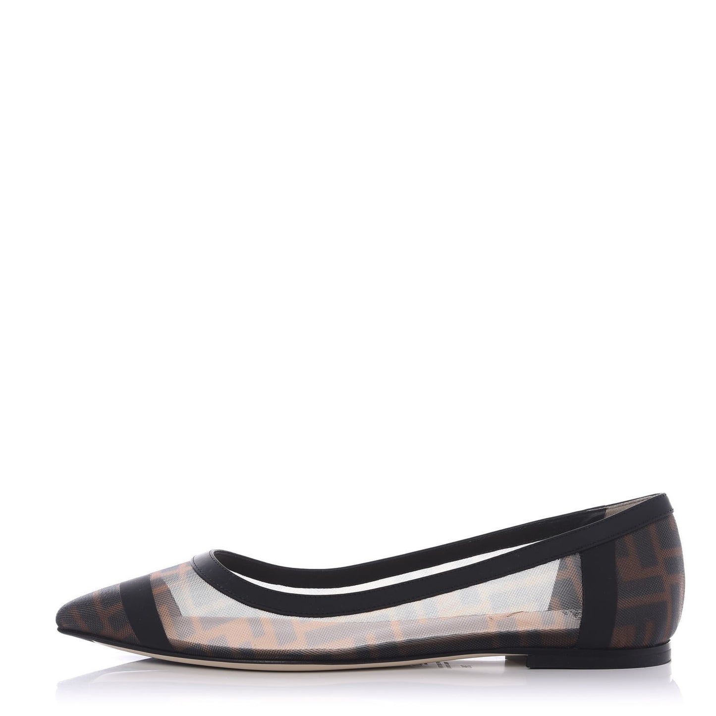 Mesh FF Skimmer Ballerina Flats 38 Tobacco Moro Black