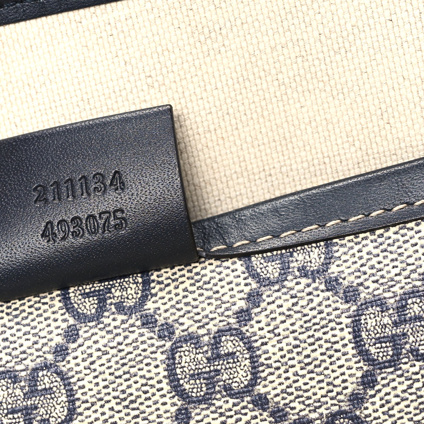 GG Plus Monogram Medium Signature Web Loop Tote Navy
