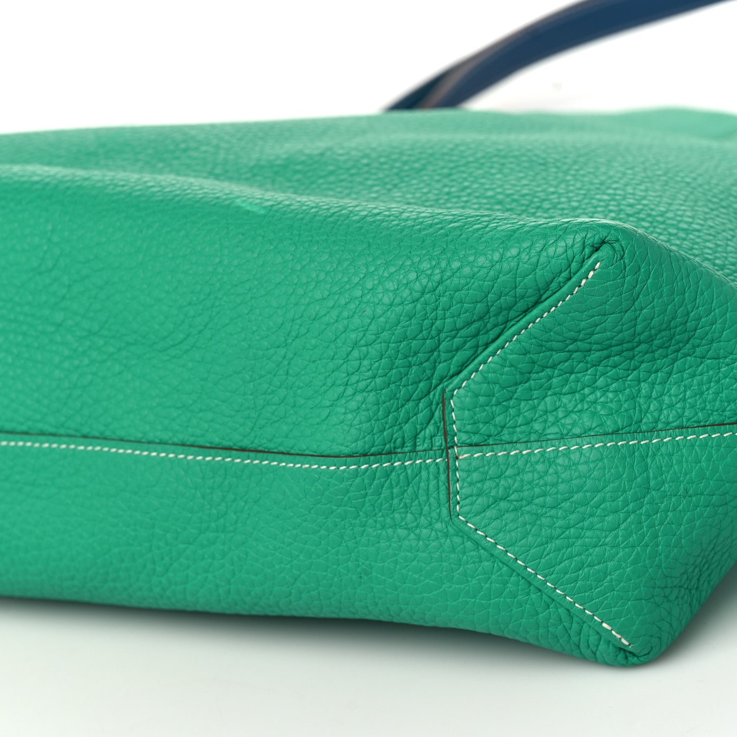 Hermes Taurillon Clemence Double Sens 45 Reversible Tote Menthe Bleu Thalassa 11 of 13