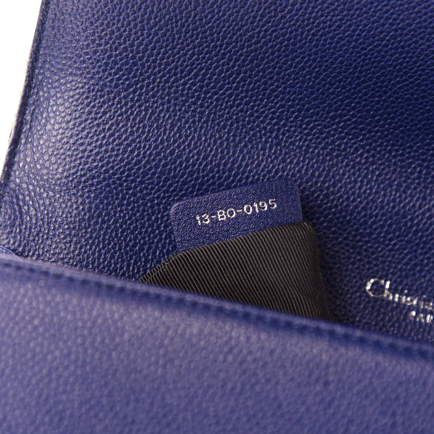 Grained Calfskin Medium Diorama Flap Bag Blue