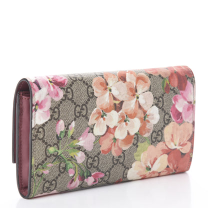 Gucci GG Supreme Monogram Blooms Continental Wallet Beige Multicolor Dry Rose 2 of 5