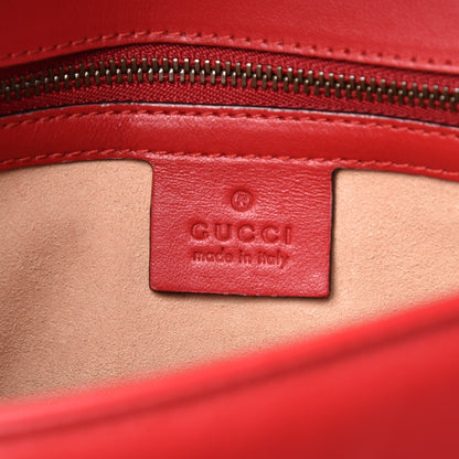 Gucci Calfskin Matelasse Small GG Marmont Shoulder Bag Hibiscus Red 6 of 7