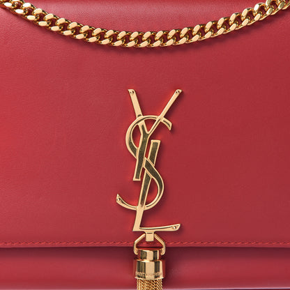 Saint Laurent Smooth Calfskin Medium Classic Monogram Kate Tassel Satchel New Red 13 of 16