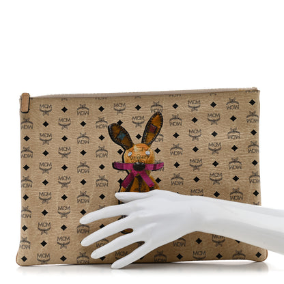 MCM Visetos Rabbit Pouch Beige 2 of 8