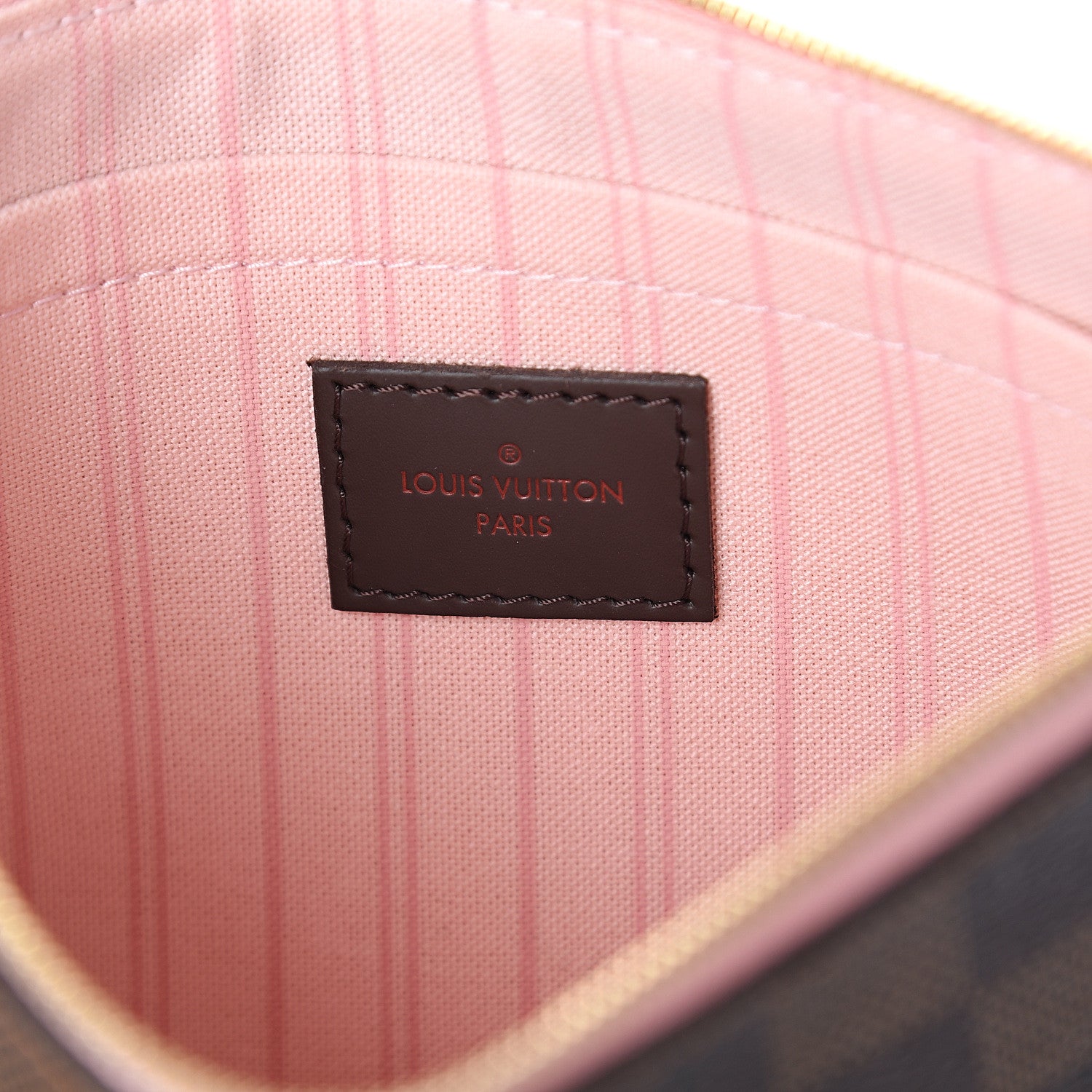 Louis Vuitton Damier Ebene Neverfull MM GM Pochette Rose Ballerine 5 of 6