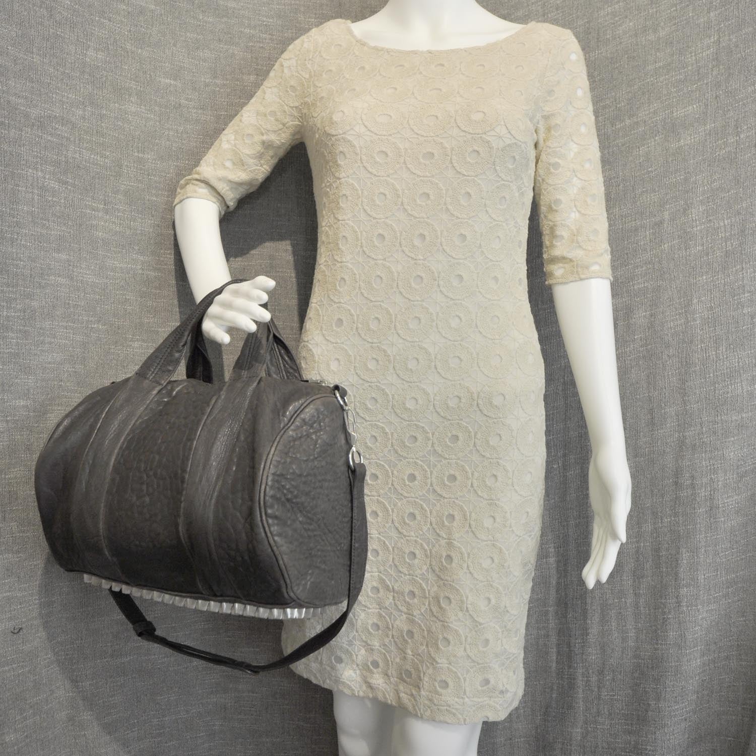 Alexander Wang Leather Rocco Duffel Bag Dark Brown 2 of 7
