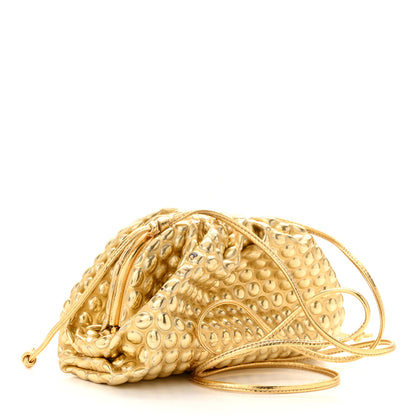 Bottega Veneta Metallic Fabric Bubble Wrap The Mini Pouch Gold 3 of 11