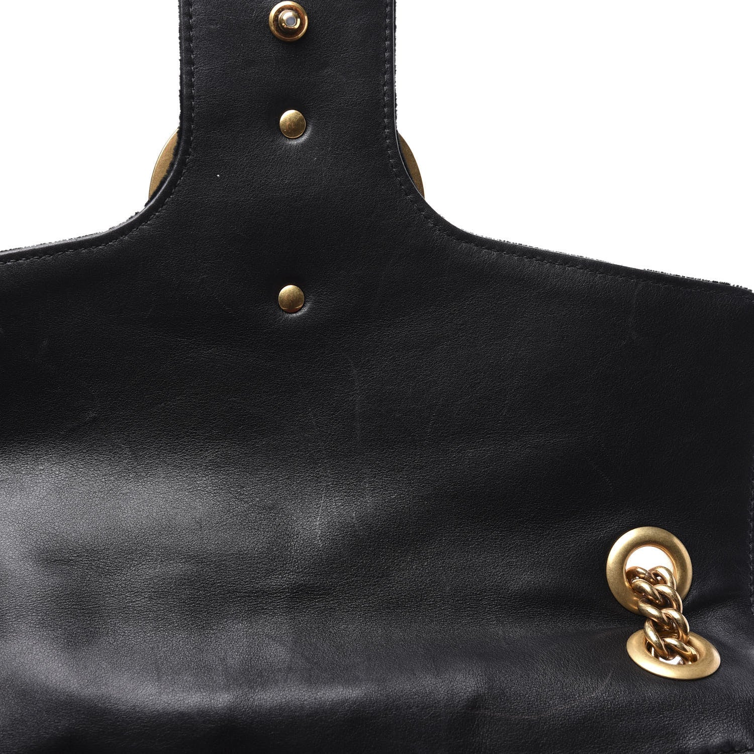 Gucci Velvet Matelasse Loved Embroidered Medium GG Marmont Shoulder Bag Black 10 of 12