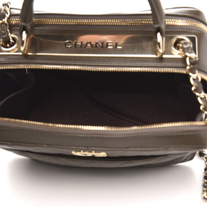 Chanel Lambskin Quilted Medium Trendy CC Bowling Bag Dark Khaki 5 of 10