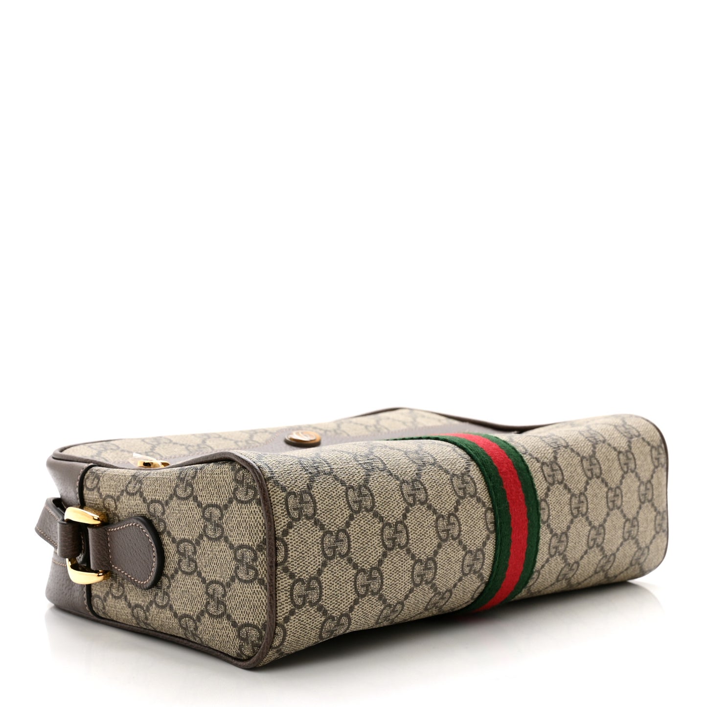 GG Supreme Monogram Web Small Ophidia Shoulder Bag Brown