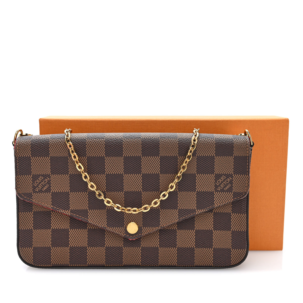Louis Vuitton Damier Ebene Pochette Felicie Chain Wallet 11 of 11